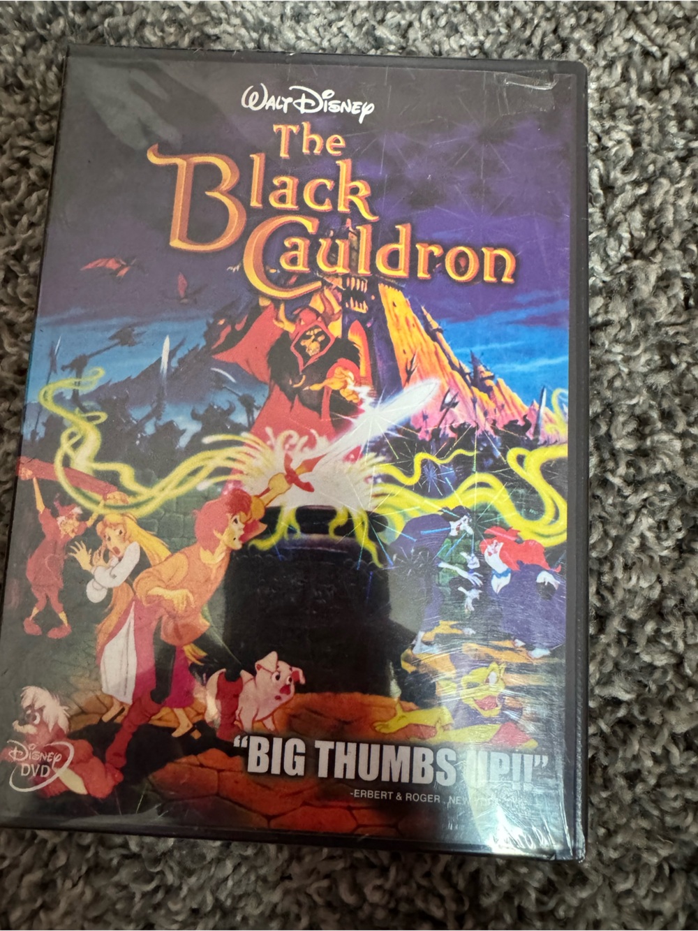 Disney The Black Cauldron VHS Back Cover — Purple, Green, Yellow